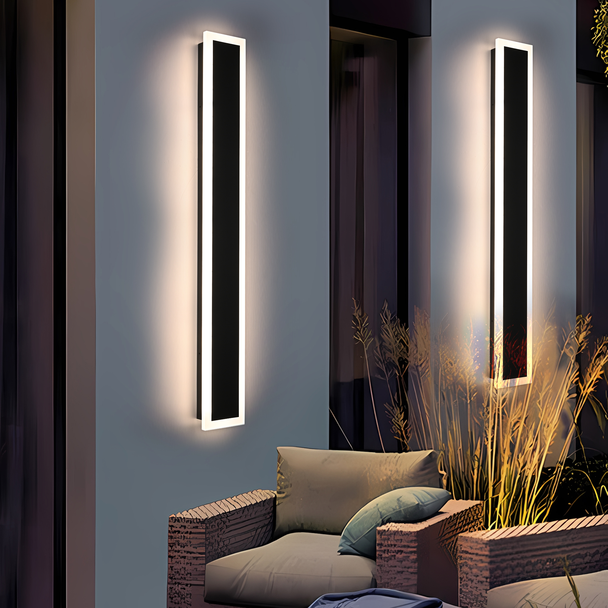 square chandelier black