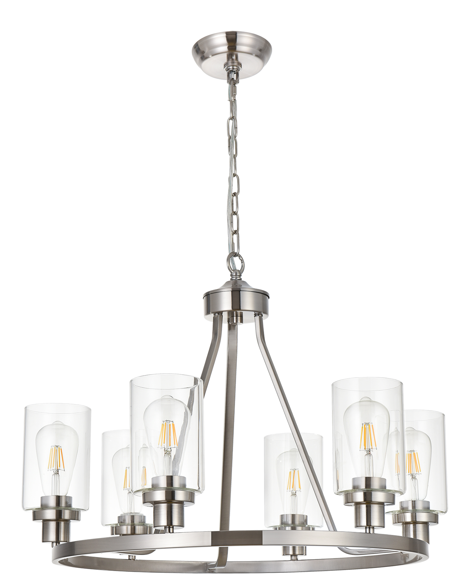 brushed nickel crystal chandelier