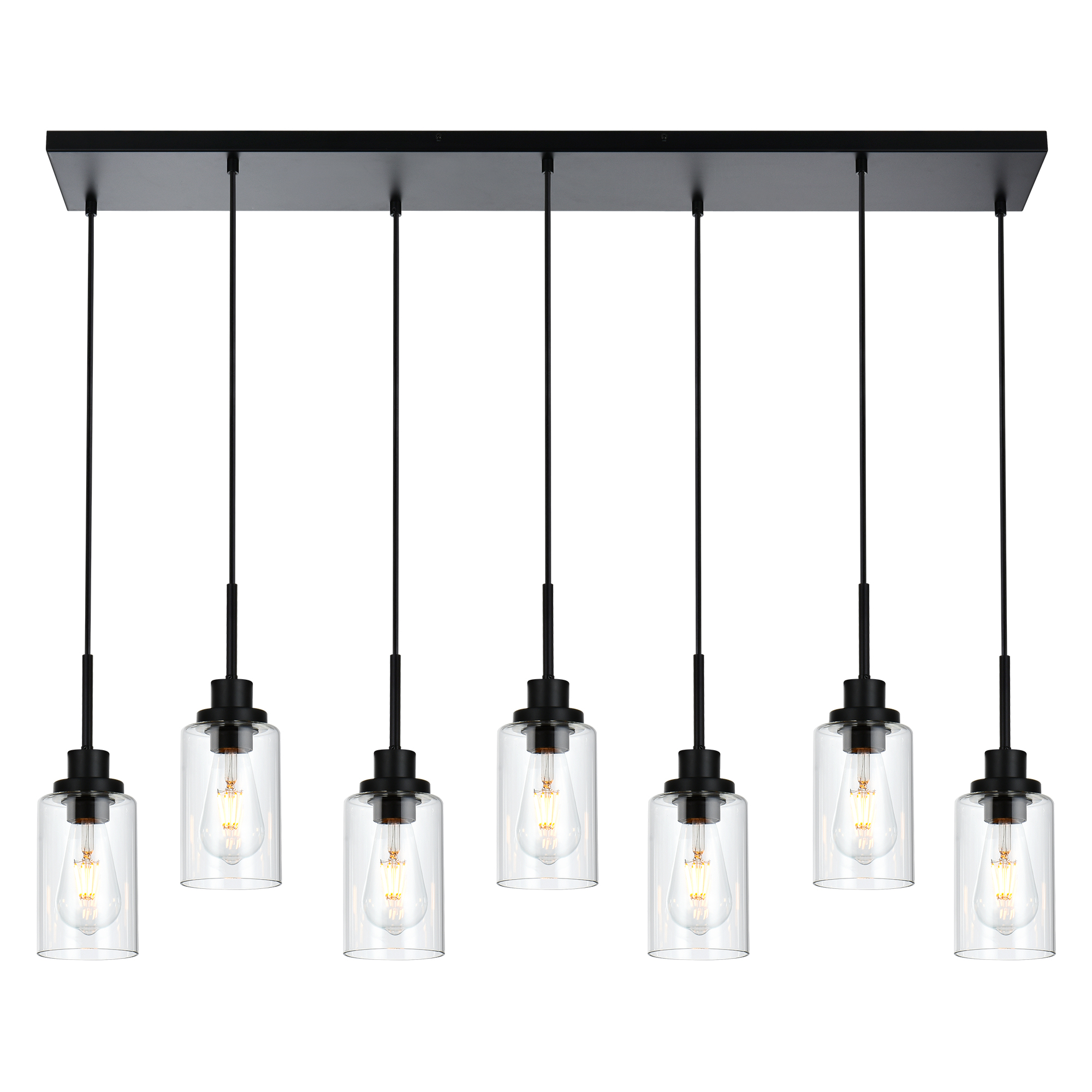three light black chandelier
