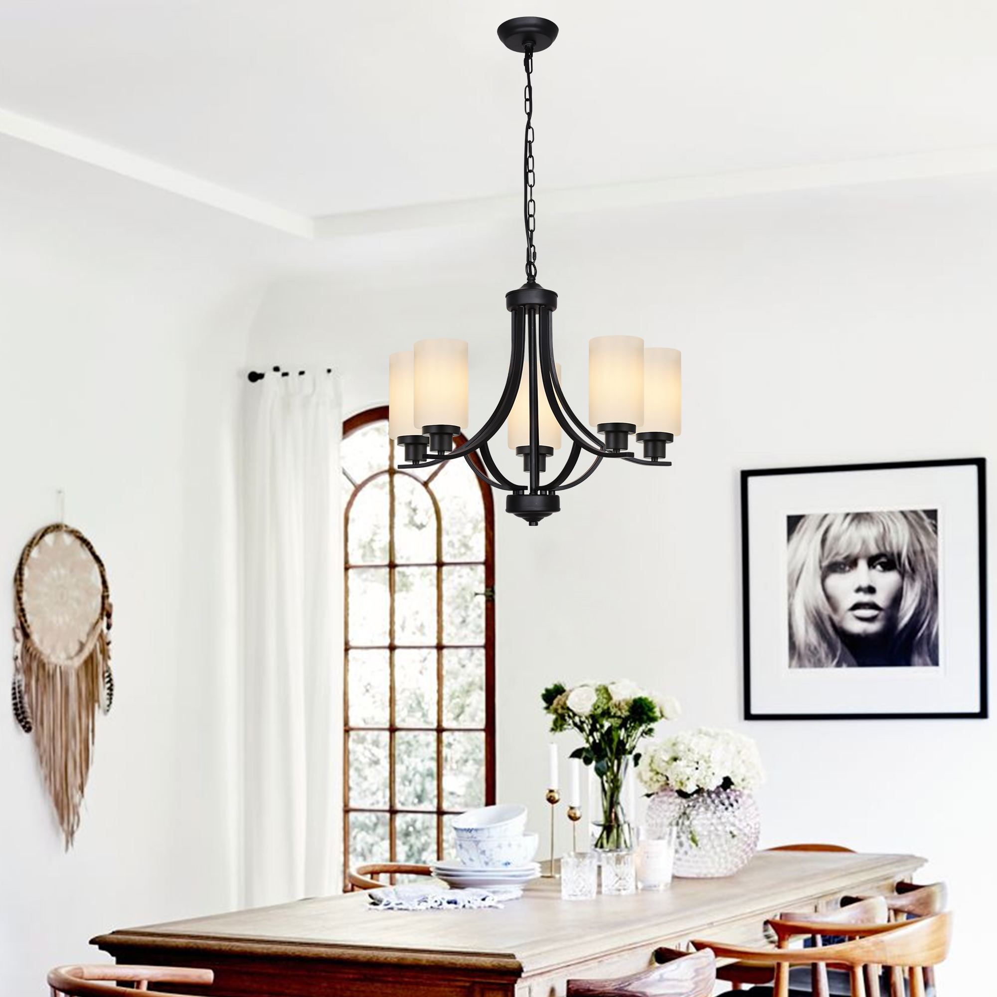 wood & metal chandelier