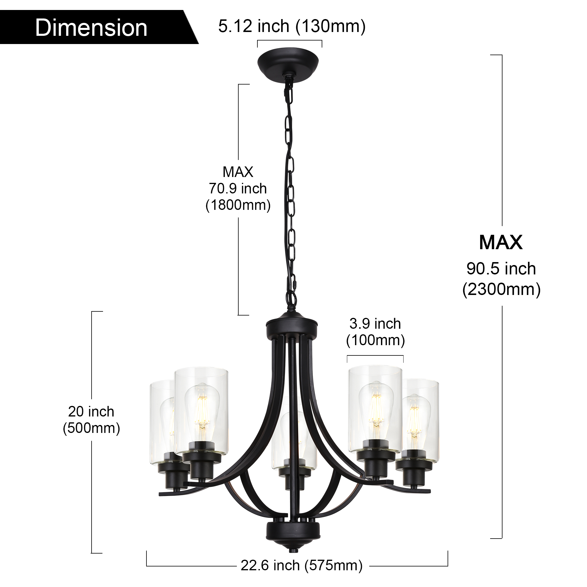 black farmhouse chandeliers